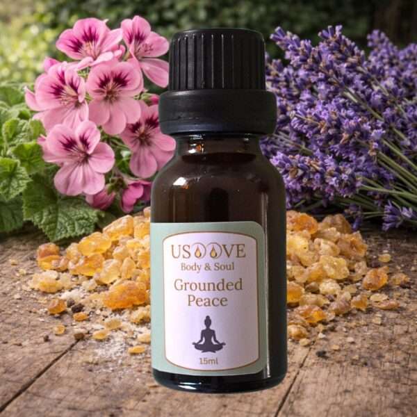 Grounded Peace Essential Oil Blend 30mL amber bottle | Frankincense, Geranium & Lavender | USOOVE