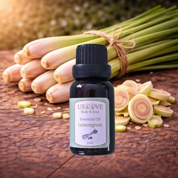 Lemongrass Essential Oil 30mL amber bottle | Fresh citrus herbal oil | USOOVE