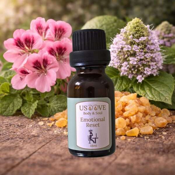 Emotional Reset Essential Oil Blend 30mL amber bottle | Frankincense, Geranium & Patchouli | USOOVE