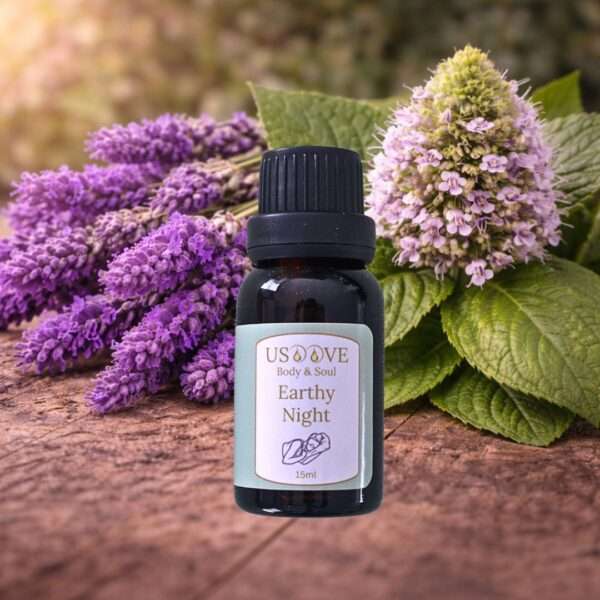 Earthy Night Essential Oil Blend 30mL amber bottle | Lavender & Patchouli | USOOVE